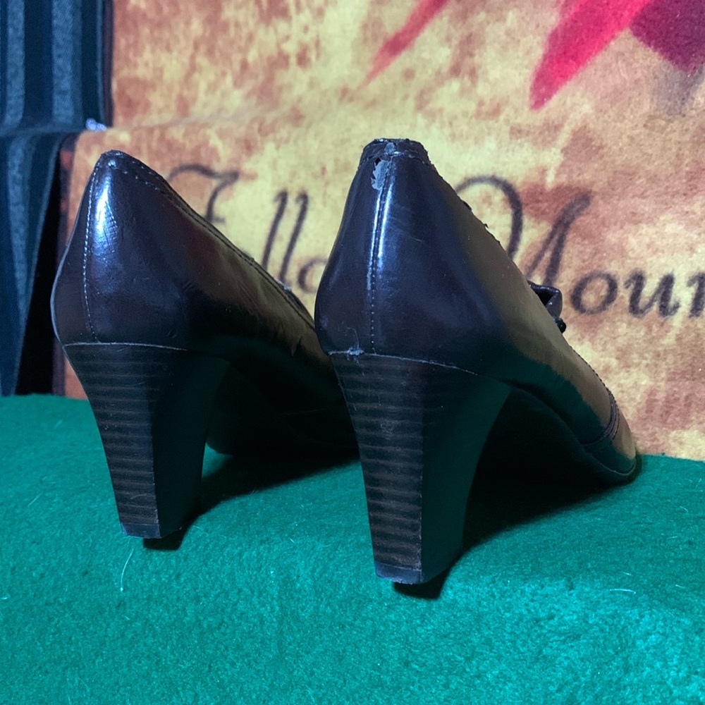 FRANCO SARTO-women’s brown ‘TACK’ faux reptile zip-ankle high heeled shoes - Picture 6 of 11